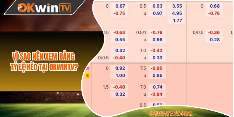 Vì sao nên xem bảng tỷ lệ kèo tại OkwinTV?